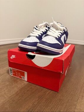 Nike Dunks Women Low-Top Sneakers in White and Purple